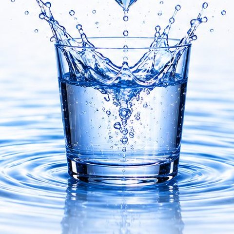 Frisch gezapftes Glas Wasser